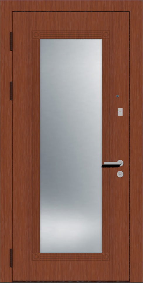Классическая входная дверь с зеркалом цвет вишня BG3